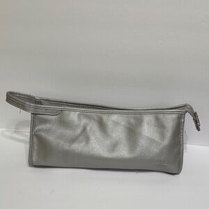 Bubm Silver Leather Zip Bag